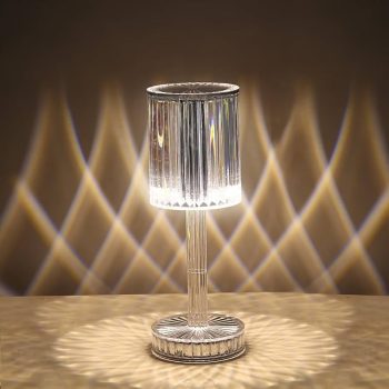 Crystal rechargeable table lamp